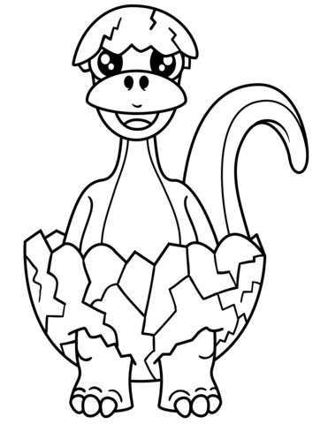 Newly Hatched Dinosaur Coloring Page